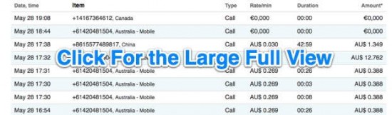 skype fraud list of calls